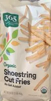 Mängden socker i Organic Shoestring Cut Fries