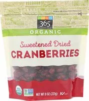 Mängden socker i Organic cranberries