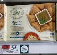 Mängden socker i Potato & pea samosas, potato & pea