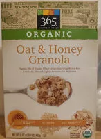 Mängden socker i 365 everyday value, whole foods market, organic oat & honey granola