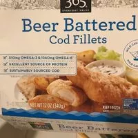 Mängden socker i Beer battered cod fillets, beer battered