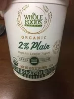 Mängden socker i Organic 2% plain low fat yogurt