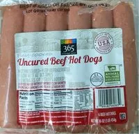 Mängden socker i Uncured Beef Hot Dogs