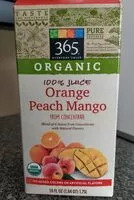 Mängden socker i Organic 100% juice Orange Peach Mango