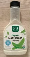Mängden socker i Organic light ranch dressing