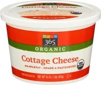 Mängden socker i Organic cottage cheese