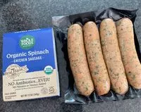 Mängden socker i Organic Spinach Chicken Sausage