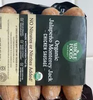 Mängden socker i Organic jalapeño Monterey Jack chicken sausage