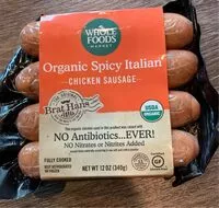Mängden socker i Organic Spicy Italian Chicken Sausage