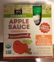 Mängden socker i Organic unsweetened cinnamon apple sauce