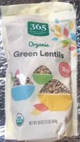 Mängden socker i Organic green lentils