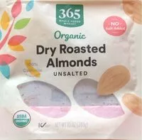 Mängden socker i Organic Dry Roasted Almonds unsalted