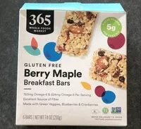 Mängden socker i Gluten Free Berry Maple Breakfast Bars