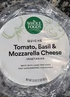 Mängden socker i Quiche Tomato Basil Mozzarella Cheese