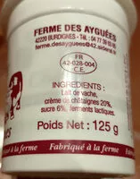 Mängden socker i Yaourt fermier brassé châtaignes