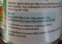 Mängden socker i Italian plum tomatoes in tomato juice