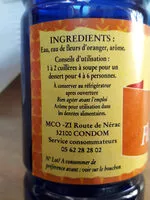 Mängden socker i arôme fleur d'oranger