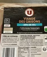 Mängden socker i Viande des grisons