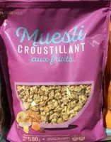 Mängden socker i Muesli croustillant aux fruits