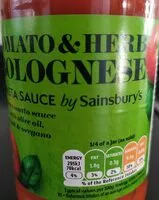 Mängden socker i Tomato & Herb Bolognese Sauce