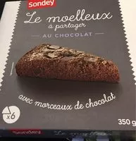 Mängden socker i Le Moelleux à Partager au Chocolat avec Morceaux de Chocolat