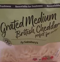 Mängden socker i Grated Medium British Cheddar