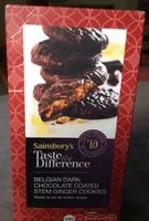 Mängden socker i Belgian dark chocolate coated stem ginger cookies