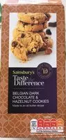 Mängden socker i Taste the Difference Belgian Dark Chocolate & Hazelnut Cookies