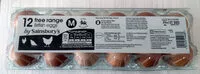 Mängden socker i 12 British Free Range Eggs Medium
