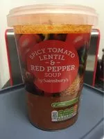Mängden socker i Spicy tomato lentil and red pepper soup