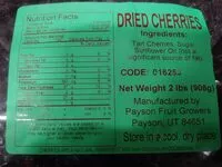 Mängden socker i Dried Cherries