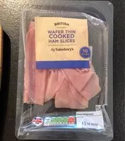 Mängden socker i Wafer thin cooked ham slices