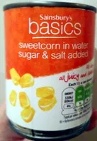 Mängden socker i sweetcorn in water sugar & salt added
