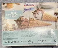 Mängden socker i Coni gelato fior di latte cacao Sweetlife BoFrost