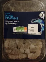 Mängden socker i Raw peeled king prawns