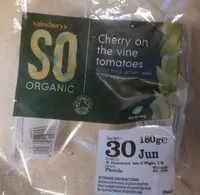 Mängden socker i Sainsbury's So Organic Cherry on the Vine Tomatoes