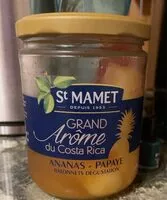 Mängden socker i Grand arôme du costa rica ananas-papaye