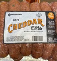 Mängden socker i Beef cheddar smoked sausage