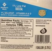 Mängden socker i Milk 1%