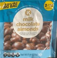 Mängden socker i Milk chocolate almonds