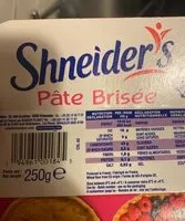 Mängden socker i Pate brise Schneider