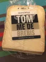Mängden socker i Tomme de brebis Monoprix