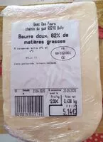 Mängden socker i Beurre doux, 82% de matières grasses