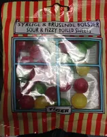 Mängden socker i Sour & fizzy boiled sweets