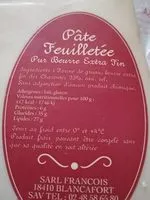 Mängden socker i Pâte feuilletée