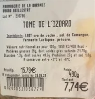 Mängden socker i Tome de l’izoard