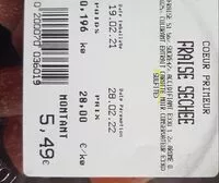 Mängden socker i Fraise séchée