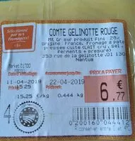 Mängden socker i Comté Gelinotte Rouge