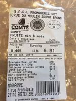 Mängden socker i Comté