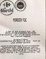 Mängden socker i Morbier FQC